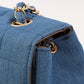 Chanel Around 2002 Made Denim Chocobar Cc Mark Plate Chain Bag Indigo