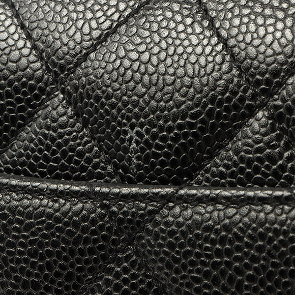Chanel Around 1998 Made Caviar Skin Turn-Lock Handbag Black