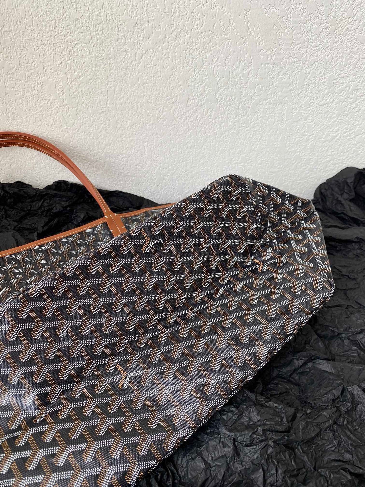 SAINT LOUIS GM 40CM BLACK AND TAN CANVAS Amelia Amelia