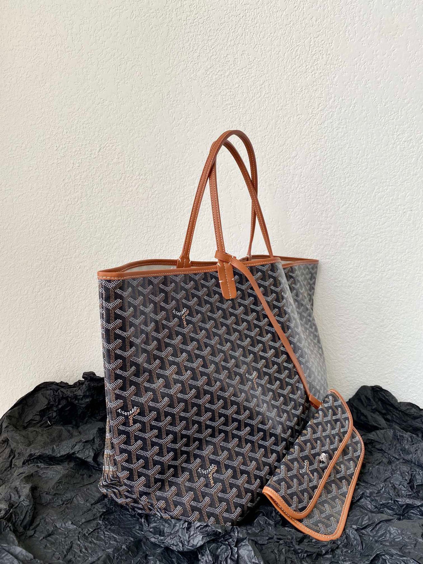 SAINT LOUIS GM 40CM BLACK AND TAN CANVAS Amelia