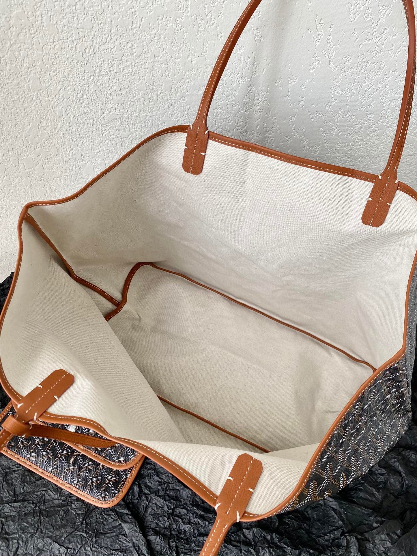 SAINT LOUIS GM 40CM BLACK AND TAN CANVAS Amelia