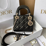 MINI MY LADY 17 BLACK CALFSKIN GOLD HARDWARE Amelia