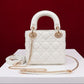 MINI LADY 17 BAG IN WHITE LAMBSKIN GOLD HARDWAWE
