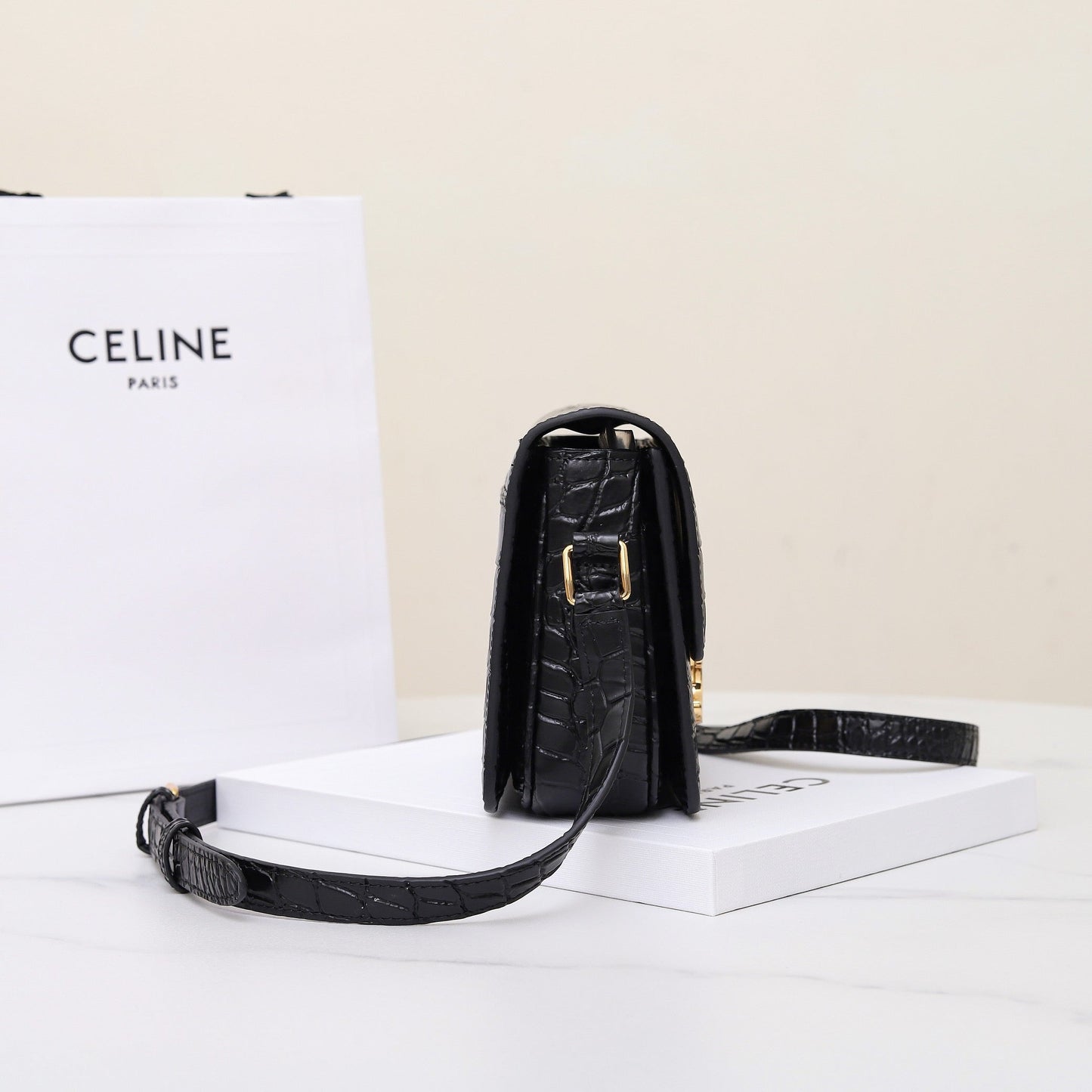 TRIOMPHE TEEN 18 BLACK ALLIGATOR SKIN Amelia