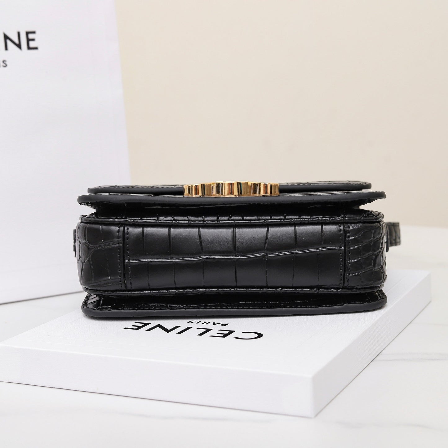 TRIOMPHE TEEN 18 BLACK ALLIGATOR SKIN Amelia