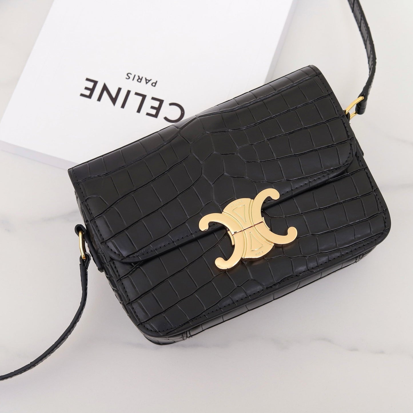 TRIOMPHE TEEN 18 BLACK ALLIGATOR SKIN Amelia Amelia