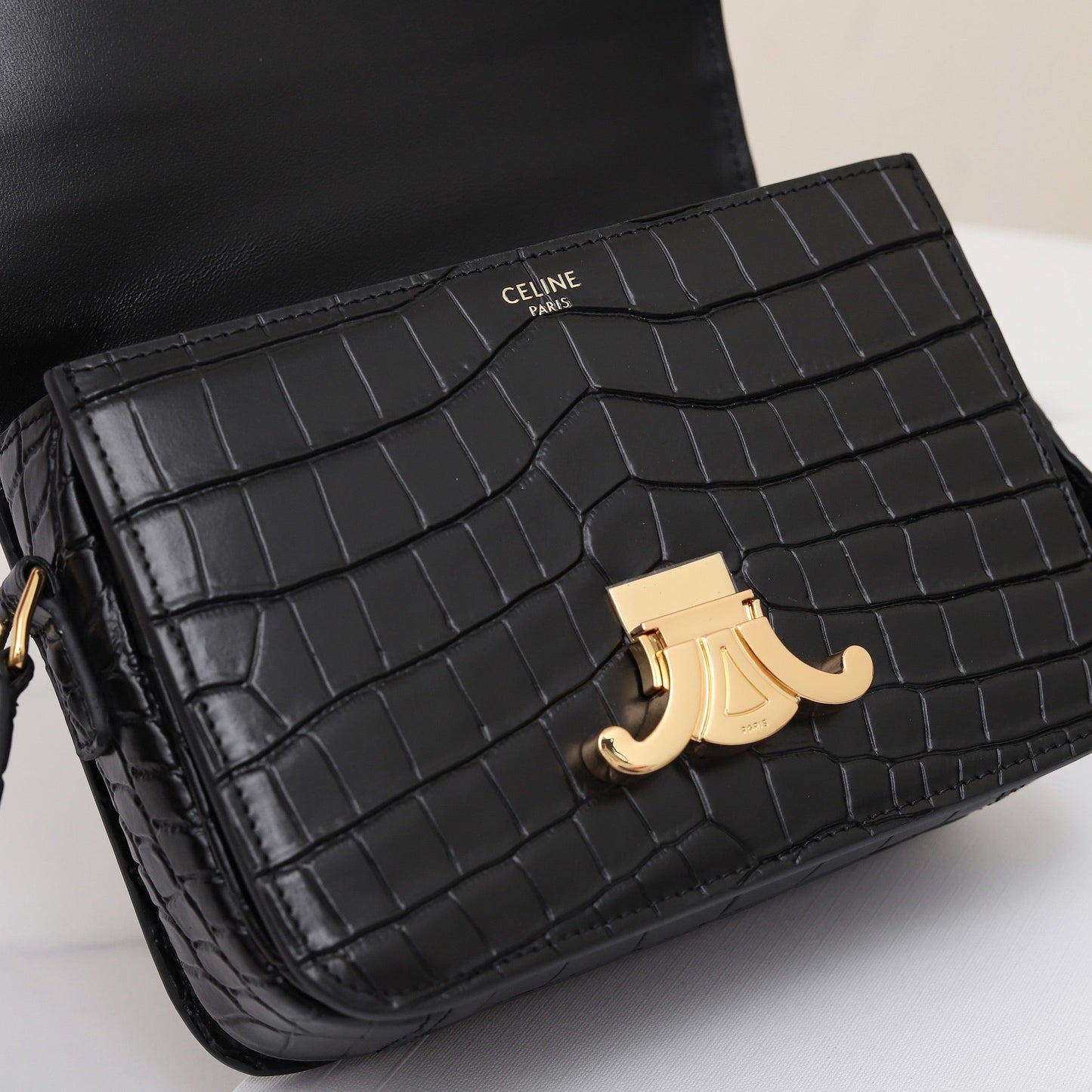 TRIOMPHE TEEN 18 BLACK ALLIGATOR SKIN Amelia