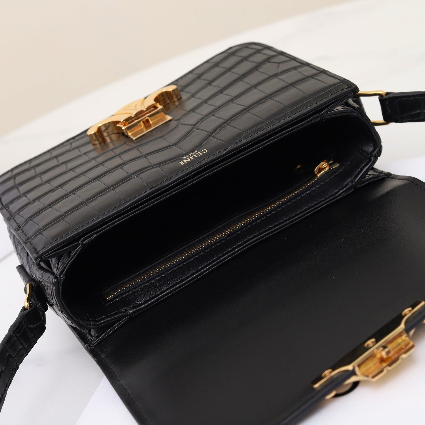 TRIOMPHE TEEN 18 BLACK ALLIGATOR SKIN Amelia