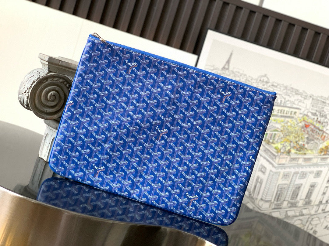 SENAT POCHETTE IN SKY BLUE GOYARDINE CANVAS Amelia Amelia