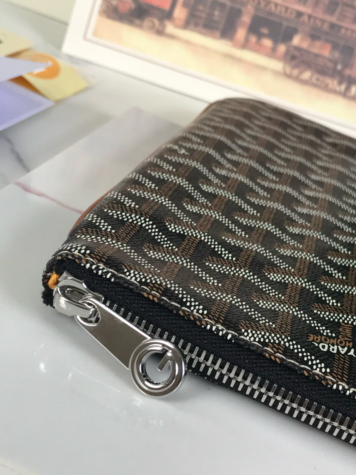 SENAT POCHETTE IN NAVY BLUE GOYARDINE CANVAS Amelia