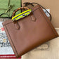 MEDIUM DIANA TOTE BAG 35 IN BROWN LACQUER CALFSKIN BAMBOO HANDLE Amelia