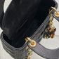SMALL 20 LADY BAG IN BLACK MACROCANNAGE LAMBSKIN WITH GOLD HARDWARE