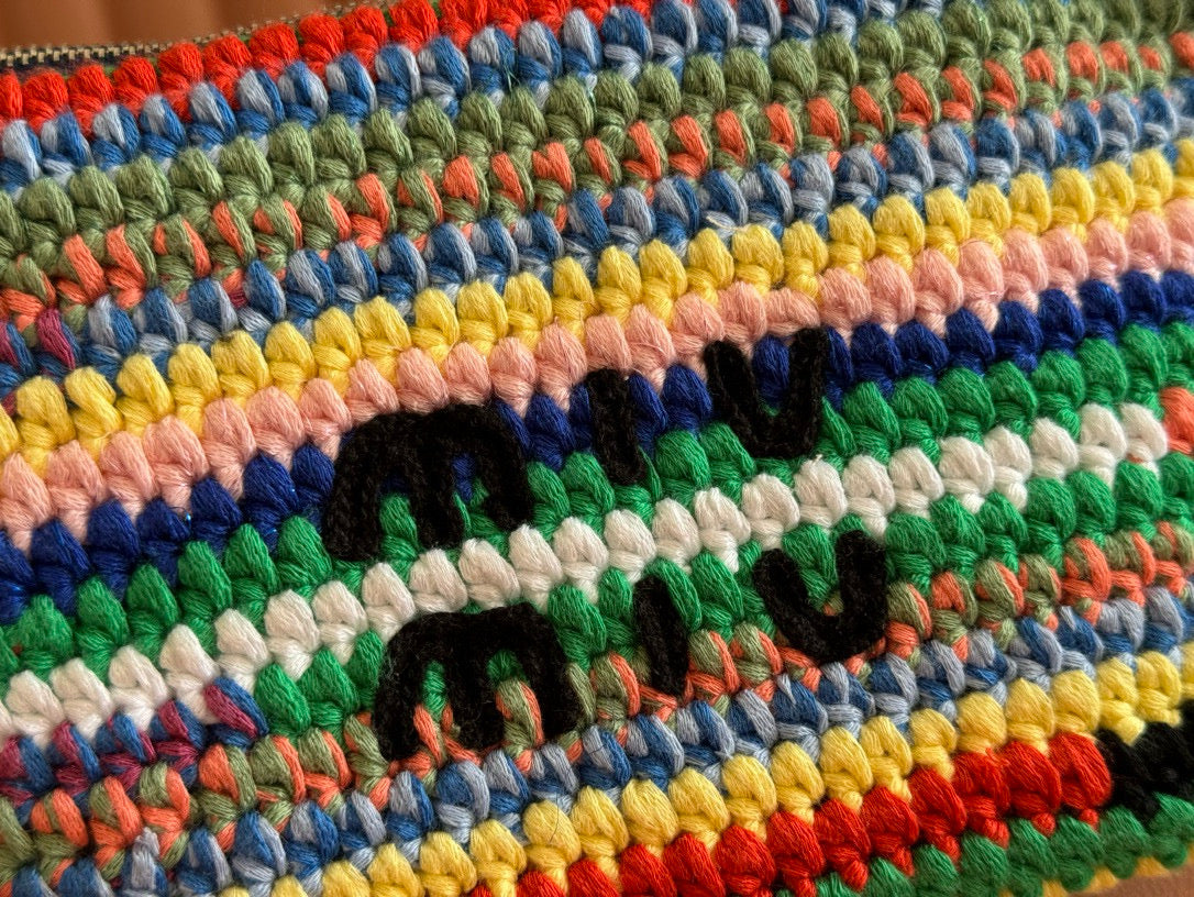 CROCHET TOTE BAG 25 IN MULTICOLORED WOVEN RAFFIA Amelia