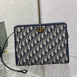 OBLIQUE BOOK TOTE 26 IN DARK BLUE MONOGRAM JACQUARD Amelia