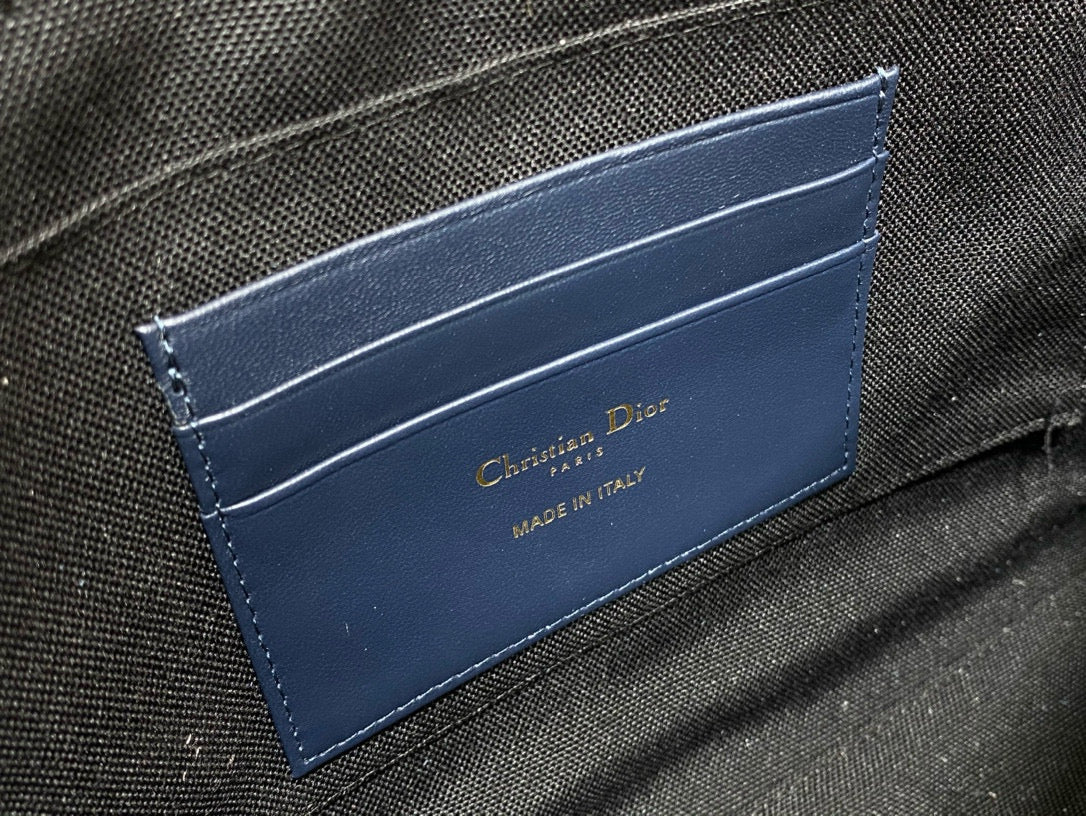 OBLIQUE BOOK TOTE 26 IN DARK BLUE MONOGRAM JACQUARD Amelia