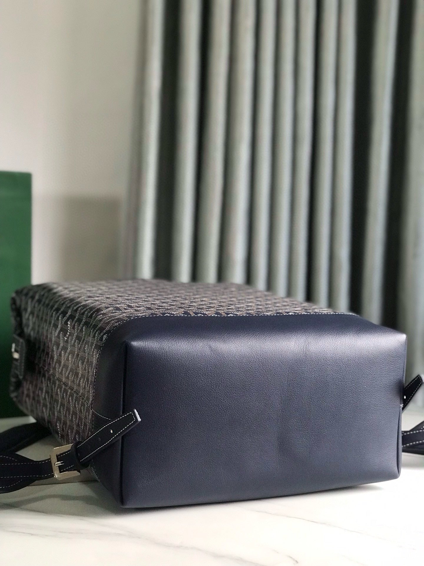 CISALPIN BACKPACK 43 IN NAVY BLUE GOYARDINE CANVAS AND CALFSKIN Amelia Amelia
