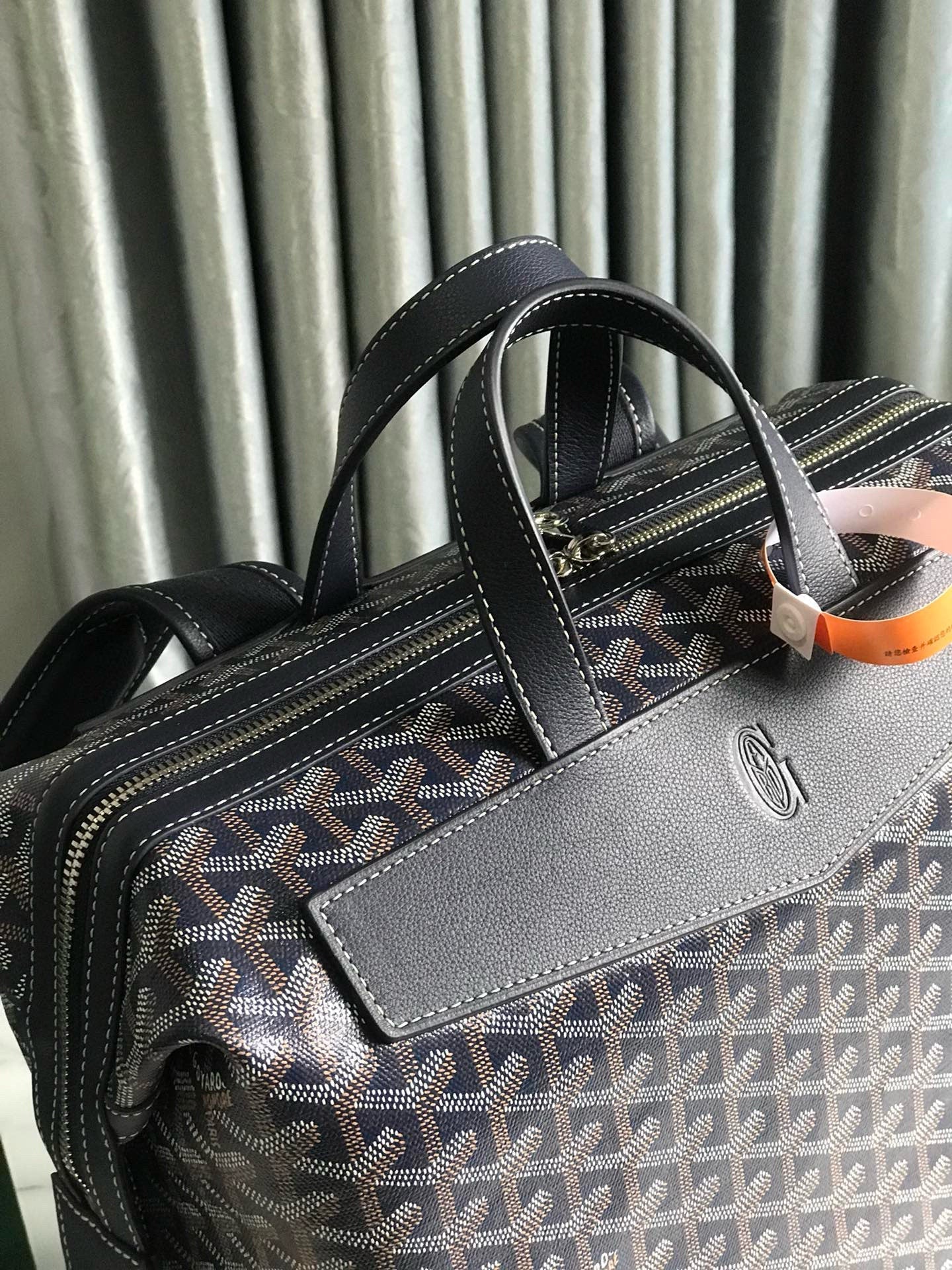 CISALPIN BACKPACK 43 IN NAVY BLUE GOYARDINE CANVAS AND CALFSKIN Amelia Amelia