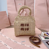CROCHET TOTE BAG 23 IN NATURAL WOVEN RAFFIA Amelia