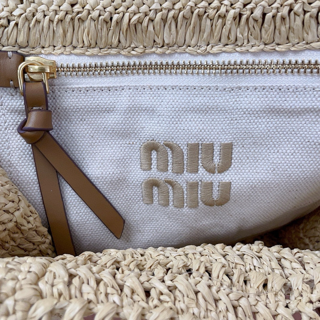 CROCHET TOTE BAG 23 IN NATURAL WOVEN RAFFIA Amelia