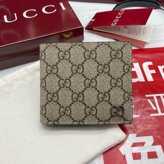 GG BI-FOLD WALLET IN BEIGE MIX BROWN CANVAS Amelia