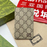GG LONG CARD CASE IN BEIGE MIX BROWN CANVAS Amelia
