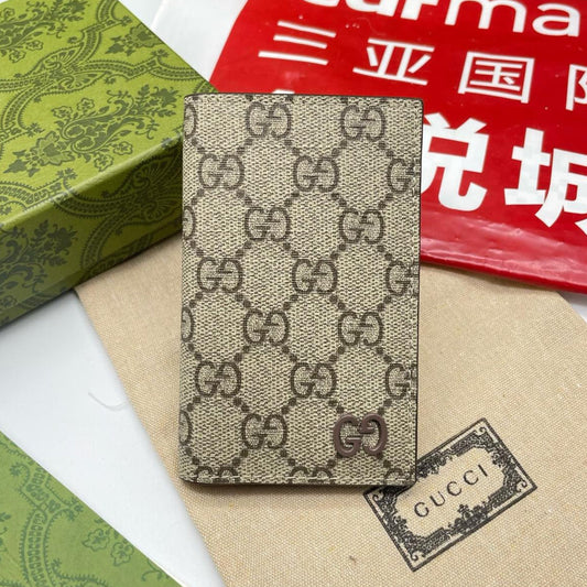 GG LONG CARD CASE IN BEIGE MIX BROWN CANVAS Amelia Amelia