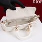 SMALL LADY D-JOY 22 WHITE LAMBSKIN GOLD HARDWARE