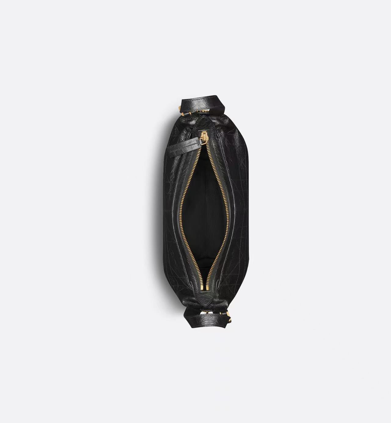 CD SHOULDER BAG 25 IN BLACK CALFSKIN GOLD HARDWARE TP2 Amelia