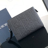 CLUTCH 27 BAG IN BLACK CALFSKIN EMBOSSED LOGO Amelia