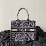 MISS SMALL TOTE 26 IN NAVY BLUE AND WHITE CANVAS Amelia