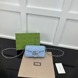 GG MARMONT 16 MINI SHOULDER BAG BLUE CALFSKIN Amelia