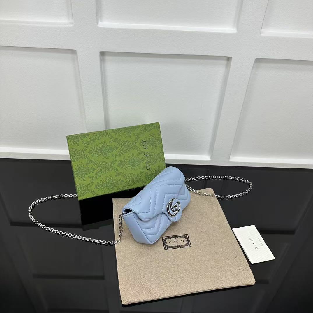 GG MARMONT 16 MINI SHOULDER BAG BLUE CALFSKIN Amelia Amelia