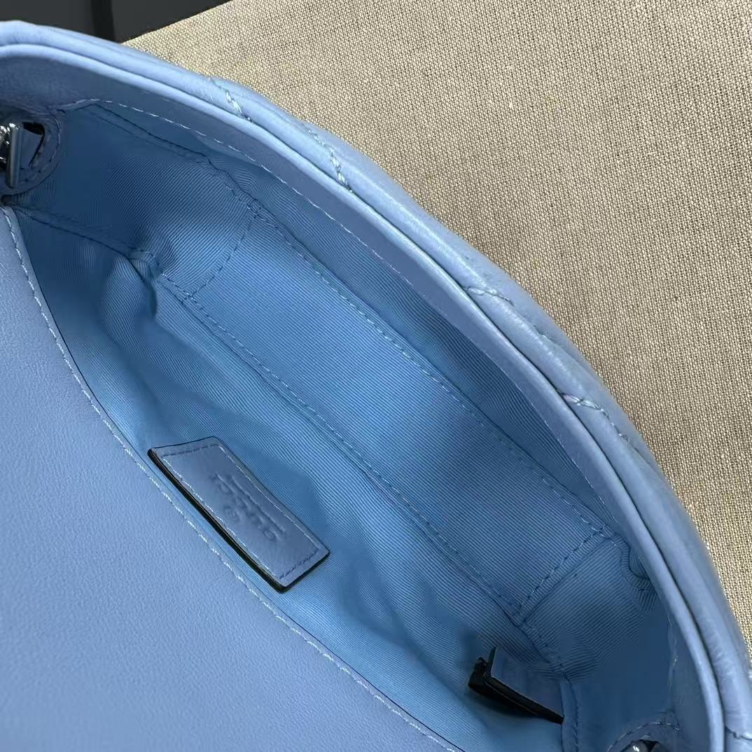 GG MARMONT 16 MINI SHOULDER BAG BLUE CALFSKIN Amelia