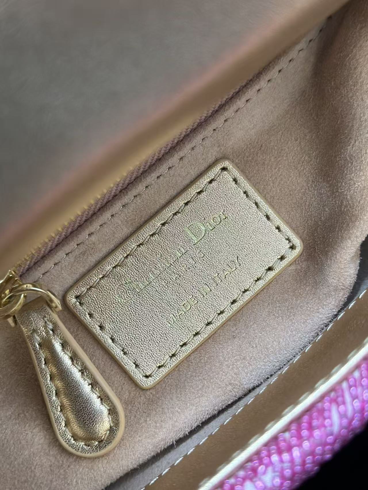 CRYSTAL LADY DIOR BAG 17 IN PINK CALFSKIN TP3 Amelia