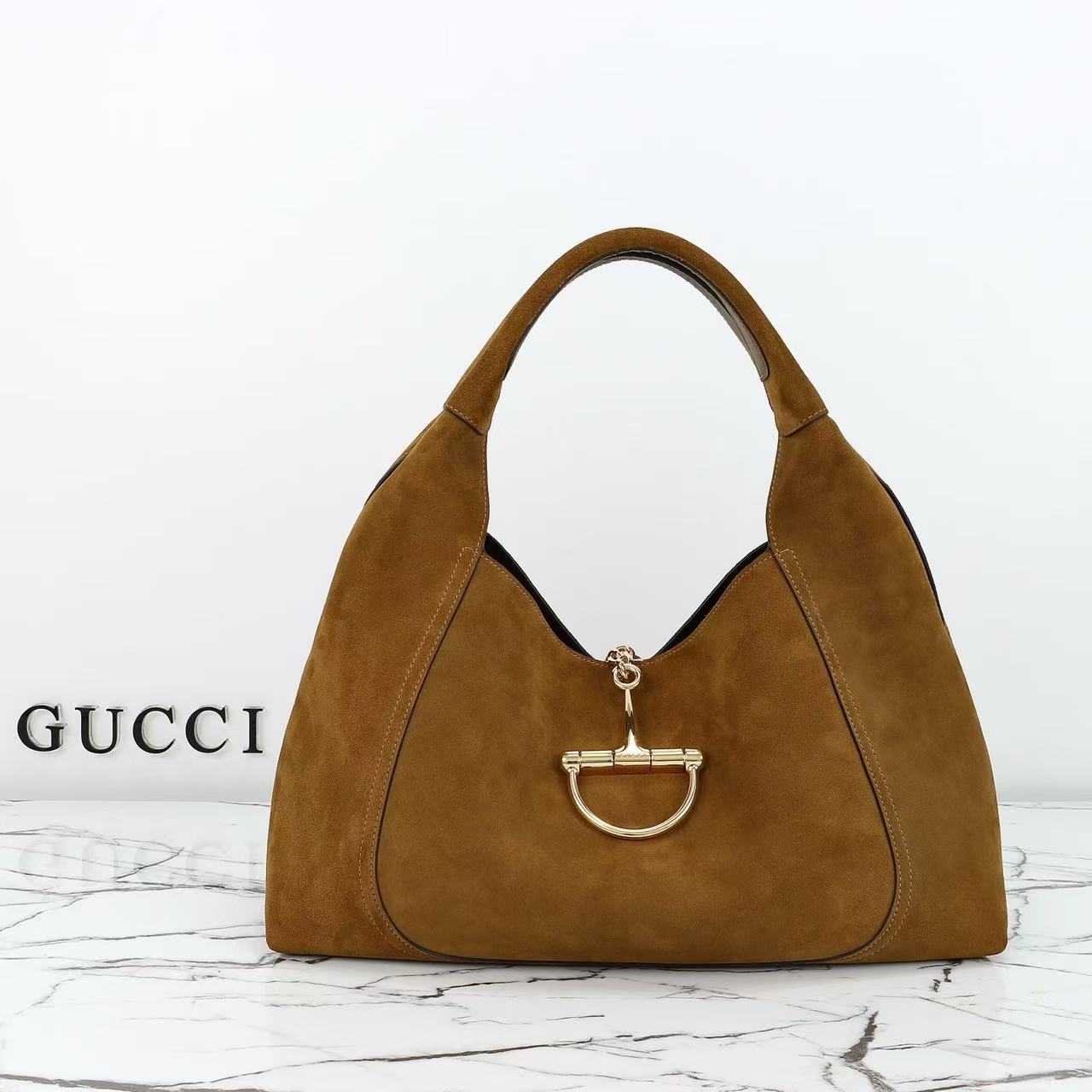 SOFTBIT MAXI SHOULDER BAG 46 IN SADDLE BROWN SUEDE Amelia