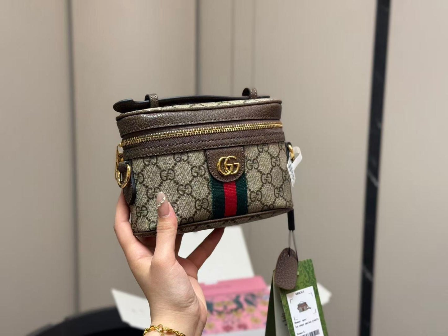 GUCCI OPHIDIA MINI BAG 15 IN BROWN GG CANVAS Amelia