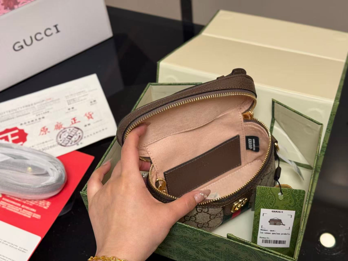GUCCI OPHIDIA MINI BAG 15 IN BROWN GG CANVAS Amelia