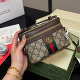 GUCCI OPHIDIA MINI BAG 15 IN BROWN GG CANVAS Amelia