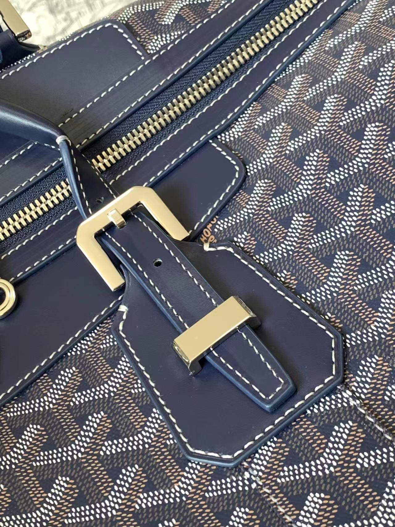 GOYARD BOEING 45 DUFFLE BAG IN NAVY BLUE GOYARDINE CANVAS Amelia
