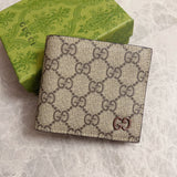GUCCI BI-FOLD CARD HOLDER 11 IN BEIGE MIX BROWN MONOGRAM CANVAS Amelia