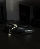Chanel Waxed Ballet Flats with Pearl Ankle Strap – SS22