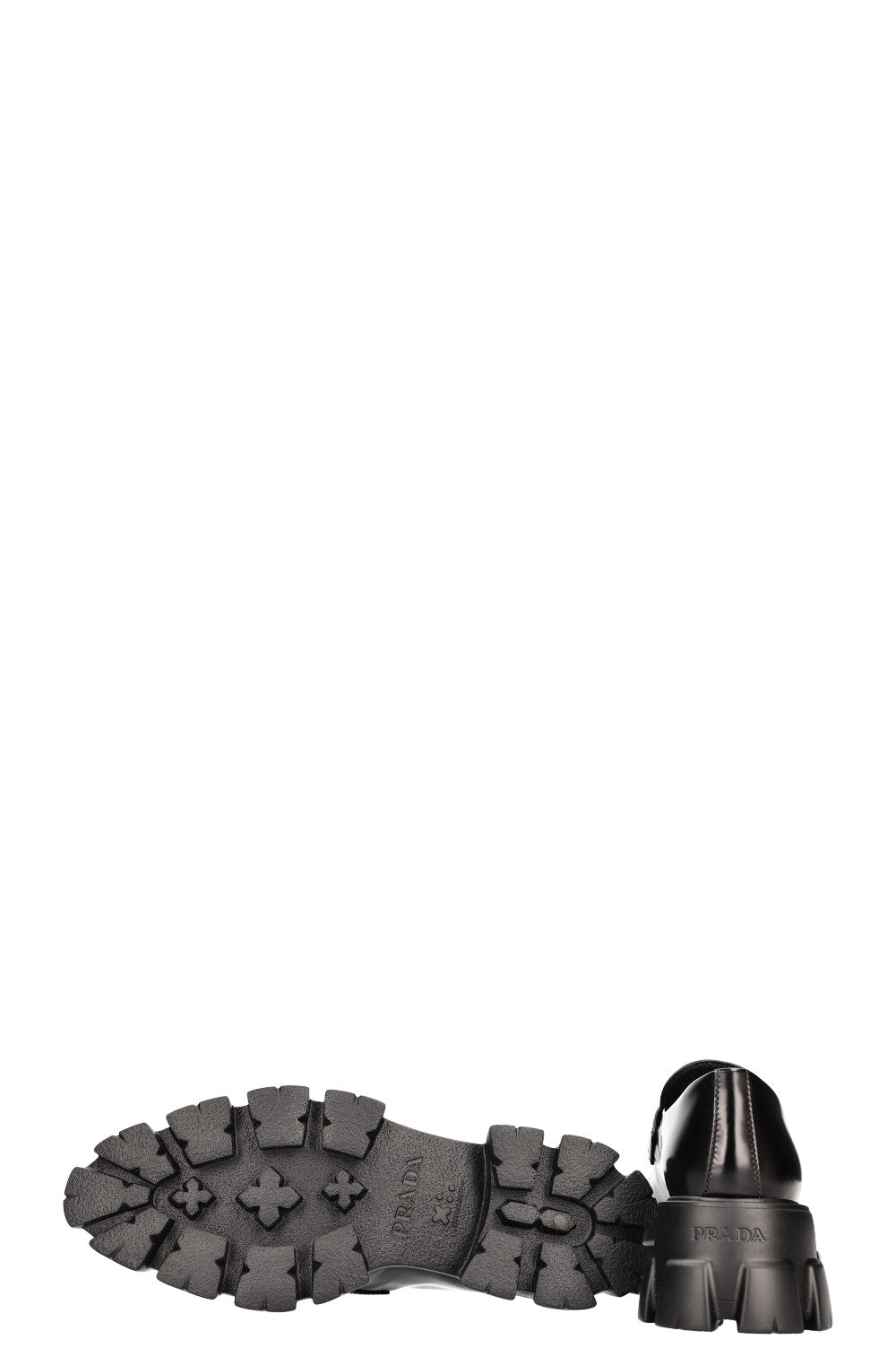 PRADA Monolith Pointy Loafers Black