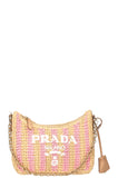 PRADA Re-Edition 2005 Crochet Bag Tan Pink