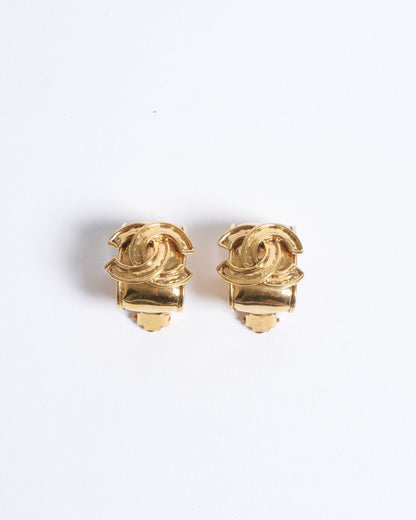 Chanel 1994 Gold Plated Earrings Made In France