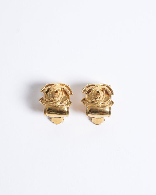 Chanel 1994 Gold Plated Earrings Made In France