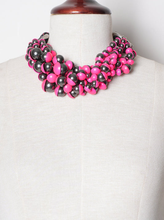 Christian Dior Mise En Dior Pink & Silver Necklace