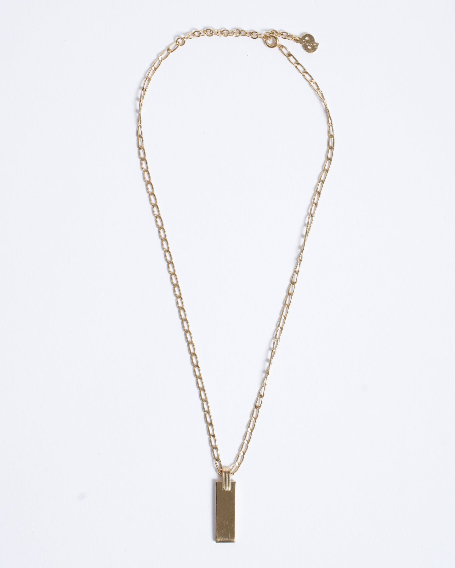 Christian Dior Gold Plated Rectangular Pendant Made In Germany