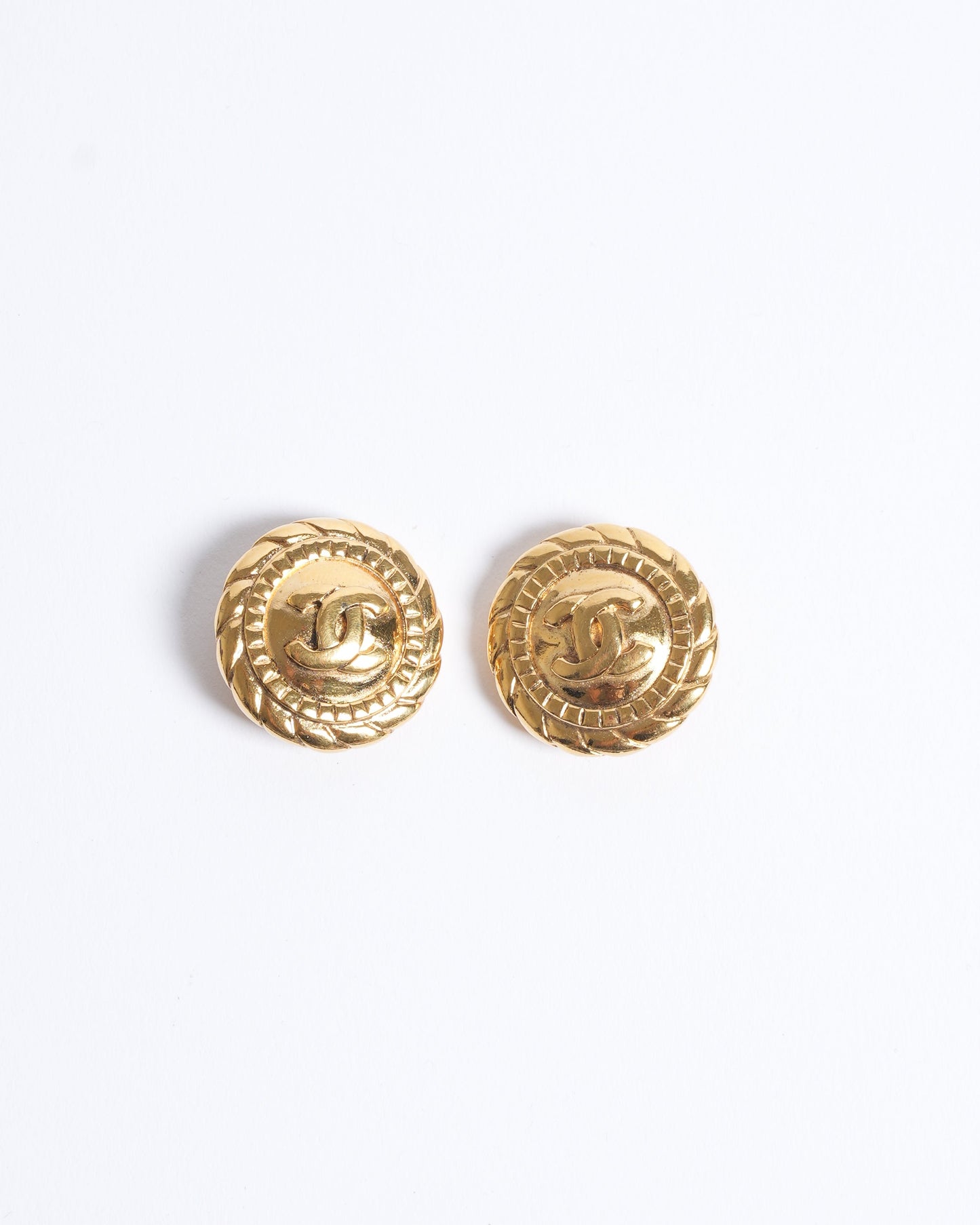 Chanel Gold Plated Earrings Made In France