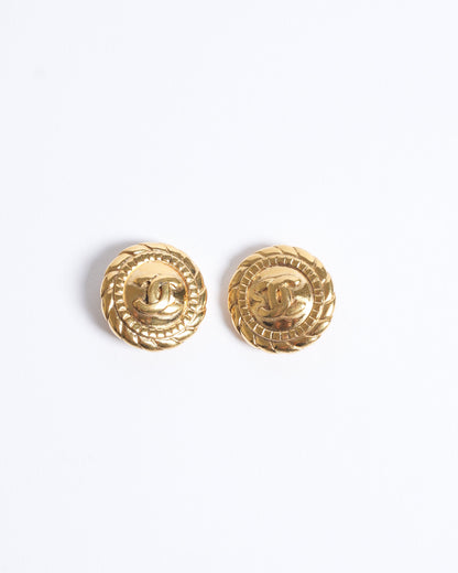 Chanel Gold Plated Earrings Made In France
