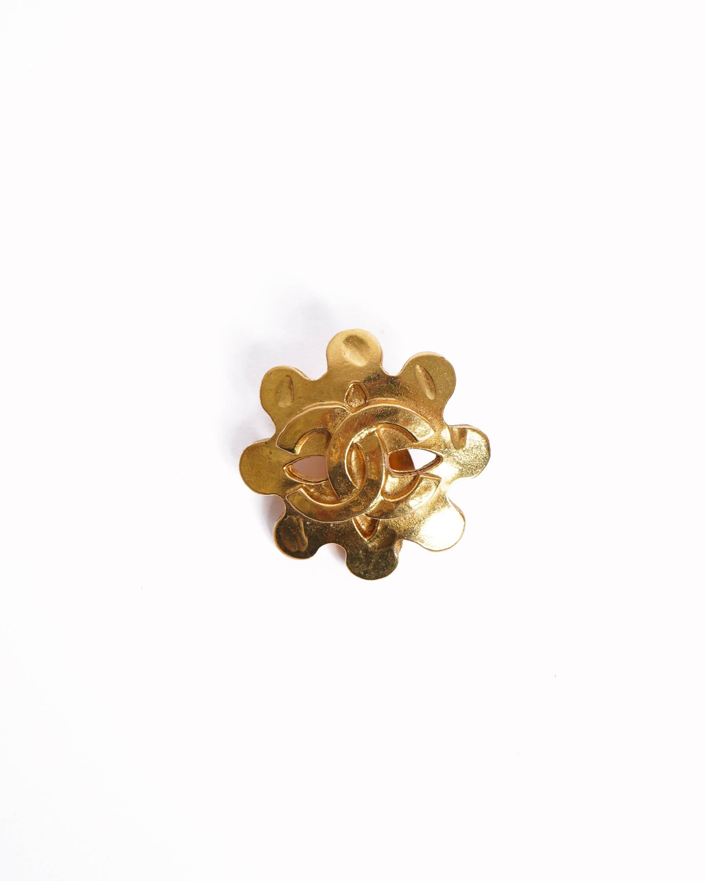 Chanel 1991 Gold Plated CC Earring  Made In France